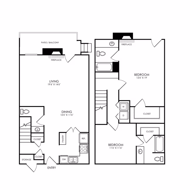 2 Beds • 2 Bath 1712 floor plan